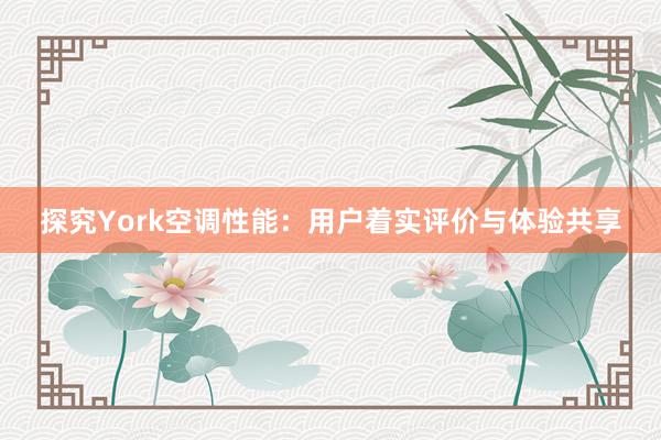 探究York空调性能：用户着实评价与体验共享